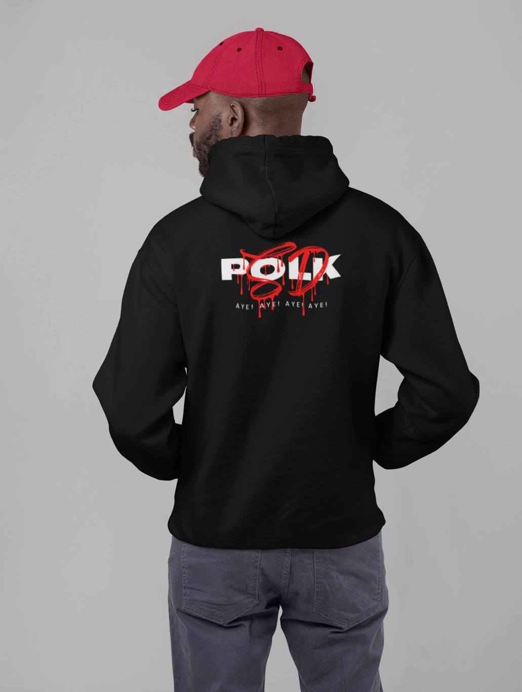 Black polksd hoodie